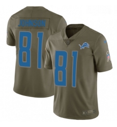 Men Nike Detroit Lions 81 Calvin Johnson Limited Olive 2017 Salute to Service NFL Jersey