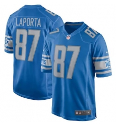 Men's Nike Sam Laporta Blue Detroit Lions Team Game Jersey