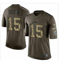 Nike Detroit Lions #15 Golden Tate III Green Men 27s Stitched NFL Limited Salute To Service Jersey