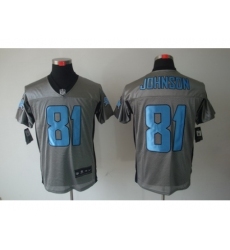 Nike Detroit Lions 81 Calvin Johnson Grey Elite Shadow NFL Jersey