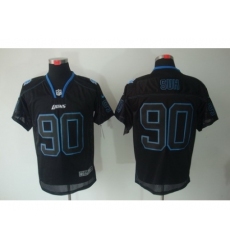 Nike Detroit Lions 90 Ndamukong Suh Black Elite Lights Out NFL Jersey