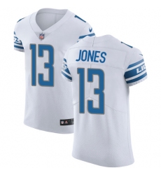 Nike Lions #13 T J Jones White Mens Stitched NFL Vapor Untouchable Elite Jersey