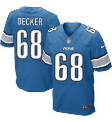 Nike Lions #68 Taylor Decker Blue Team Color Mens Stitched NFL Elite Jersey