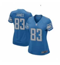 Womens Detroit Lions 83 Jesse James Game Blue Team Color Football Jersey