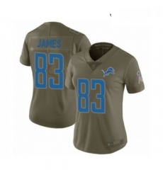 Womens Detroit Lions 83 Jesse James Limited Olive 2017 Salute to Service Football Jersey