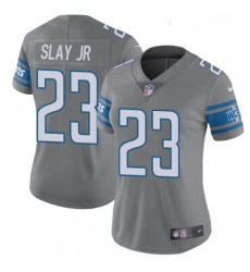 Womens Nike Detroit Lions 23 Darius Slay Jr Limited Steel Rush Vapor Untouchable NFL Jersey