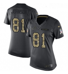 Womens Nike Detroit Lions 81 Calvin Johnson Limited Black 2016 Salute to Service NFL Jersey