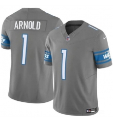 Youth Detroit Lions 1 Terrion Arnold Grey 2024 Draft F U S E  Vapor Untouchable Limited Stitched Jersey