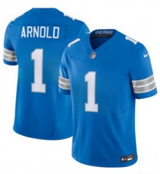 Youth Detroit Lions 1 Terrion Arnold New Blue 2024 Draft F U S E  Vapor Limited Stitched Jersey