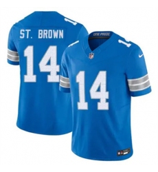 Youth Detroit Lions 14 Amon Ra St Brown Blue 2024 F U S E Vapor Limited Stitched Jersey