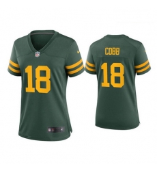 Women Green Bay Packers 18 Randall Cobb Alternate Game Green Jersey