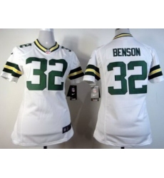 Women Nike Green Bay Packers #32 Cedric Benson White NFL Jerseys