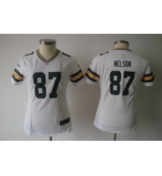 Womens Nike Green Bay Packers 87 Nelson White Nike NFL Jerseys