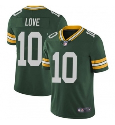 Youth Green Bay Packers 10 Jordan Love Green Vapor Limited Throwback Stitched Football Jersey