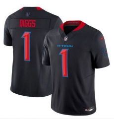 Men Houston Texans 1 Stefon Diggs Navy 2024 2nd Alternate F U S E Vapor Stitched Jersey