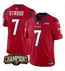 Men Houston Texans 7 C J  Stroud Red 2023 F U S E  AFC South Champions Patch Vapor Untouchable Limited Stitched Football Jersey