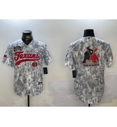 Men Houston Texans Blank Camo With Patch Cool Base Stitched Baseball Jersey 3