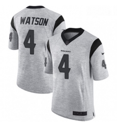 Men Nike Houston Texans 4 Deshaun Watson Limited Gray Gridiron II NFL Jersey