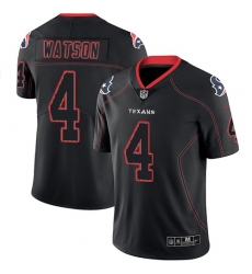 Nike Texans #4 Deshaun Watson Lights Out Black Mens Stitched NFL Limited Rush Jersey