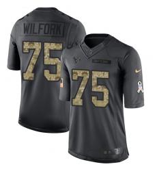 Nike Texans #75 Vince Wilfork Black Mens Stitched NFL Limited 2016 Salute to Service Jersey