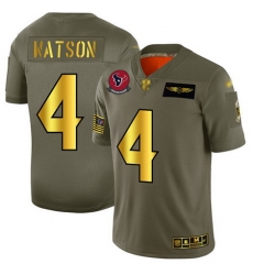 Texans 4 Deshaun Watson Camo Gold Men Stitched Football Limited 2019 Salute To Service Jersey