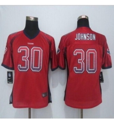 Women New Texans #30 Kevin Johnson Red Alternate Stitched NFL Elite jersey