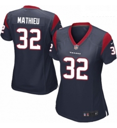 Womens Nike Houston Texans 32 Tyrann Mathieu Game Navy Blue Team Color NFL Jersey