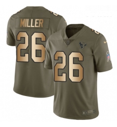 Youth Nike Houston Texans 26 Lamar Miller Limited OliveGold 2017 Salute to Service NFL Jersey