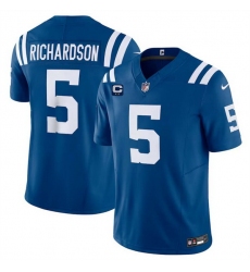 Men Indianapolis Colts 5 Anthony Richardson Blue 2024 F U S E  With 2 Star C Patch Vapor Limited Stitched Football Jersey