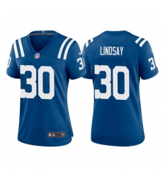 Women Indianapolis Colts 30 Phillip Lindsay Blue Stitched Jersey