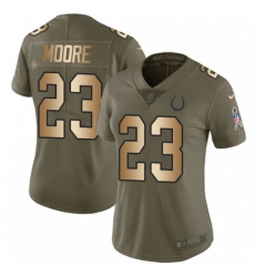 Women's Nike Indianapolis Colts #23 Kenny Moore Limited Olive Gold 2017 Salute to Service NFL Jersey