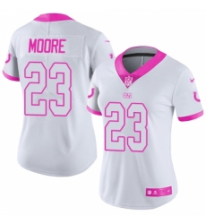 Women's Nike Indianapolis Colts #23 Kenny Moore Limited White Pink Rush Fashion NFL Jersey