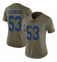 Womens Nike Indianapolis Colts 53 Darius Leonard Limited Olive 2017 Salute to Service NFL Jersey