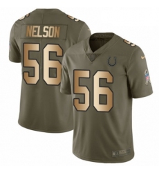 Youth Nike Indianapolis Colts 56 Quenton Nelson Limited Olive Gold 2017 Salute to Service NFL Jersey