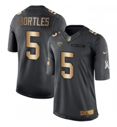 Men Nike Jacksonville Jaguars 5 Blake Bortles Limited BlackGold Salute to Service NFL Jersey