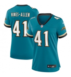 Women Jacksonville Jaguars 41 Josh Hines Allen Teal 2024 Prowler Throwback Vapor Limited Stitched Football Jersey