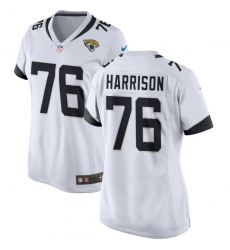 Women Jacksonville Jaguars 76 Anton Harrison White 2023 Draft Stitched Jersey