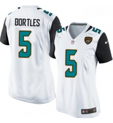 Womens Nike Jacksonville Jaguars 5 Blake Bortles Game White NFL Jersey