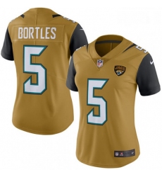 Womens Nike Jacksonville Jaguars 5 Blake Bortles Limited Gold Rush Vapor Untouchable NFL Jersey