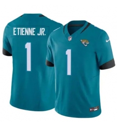 Youth Jacksonville Jaguars 1 Travis Etienne JR Teal 2024 F U S E Prowler Throwback Vapor Limited Stitched Football Jersey