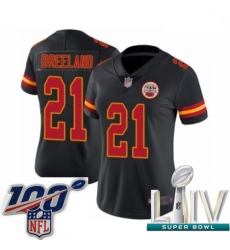 2020 Super Bowl LIV Women Kansas City Chiefs #21 Bashaud Breeland Limited Black Rush Vapor Untouchable Football Jersey