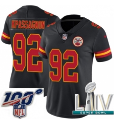 2020 Super Bowl LIV Women Nike Kansas City Chiefs #92 Tanoh Kpassagnon Limited Black Rush Vapor Untouchable NFL Jersey