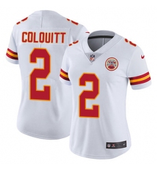 Nike Chiefs #2 Dustin Colquitt White Womens Stitched NFL Vapor Untouchable Limited Jersey