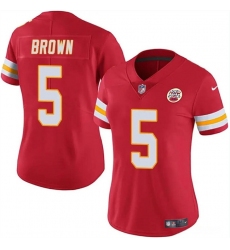 Women Kansas City Chiefs 5 Hollywood Brown Red Vapor Untouchable Limited Stitched Jersey