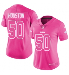 Womens Nike Chiefs #50 Justin Houston Pink  Stitched NFL Limited Rush Fashion Jersey