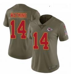 Womens Nike Kansas City Chiefs 14 Sammy Watkins Limited Olive 2017 Salute to Service NFL Jersey