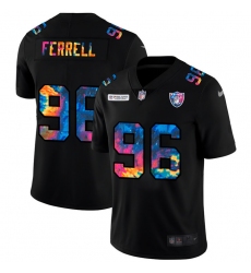 Las Vegas Raiders 96 Clelin Ferrell Men Nike Multi Color Black 2020 NFL Crucial Catch Vapor Untouchable Limited Jersey