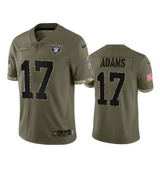 Men Las Vegas Raiders 17 Davante Adams 2022 Olive Salute To Service Limited Stitched Jersey