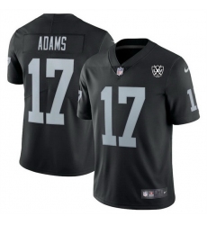 Men Las Vegas Raiders 17 Davante Adams Black 2024 65th Anniversary Patch Vapor Stitched Football Jersey