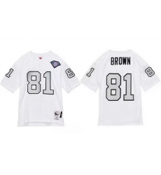 Men Las Vegas Raiders 81 Tim Brown White 1994 Mitchell Ness Stitched Football Jersey